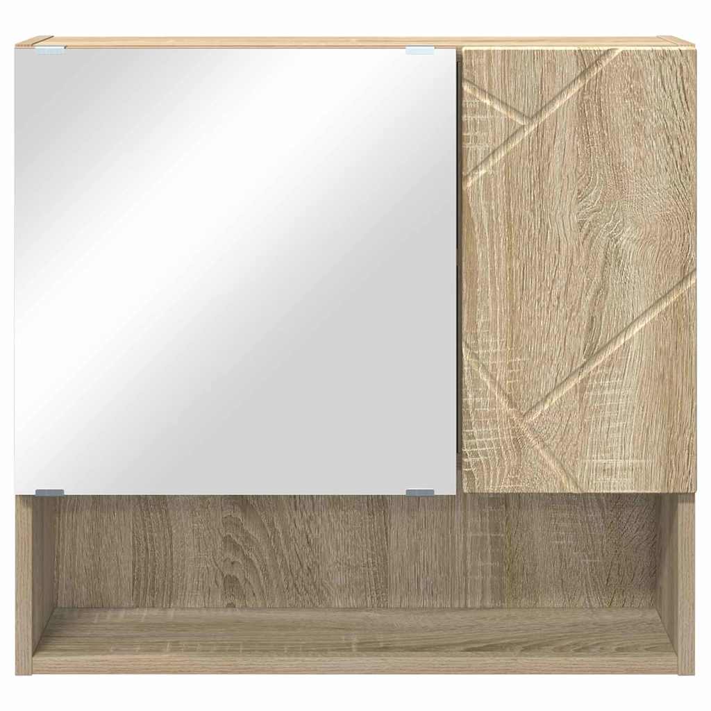 Mirror Cabinet Sonoma Oak 59 X 17 X 55 Cm Engineered Wood