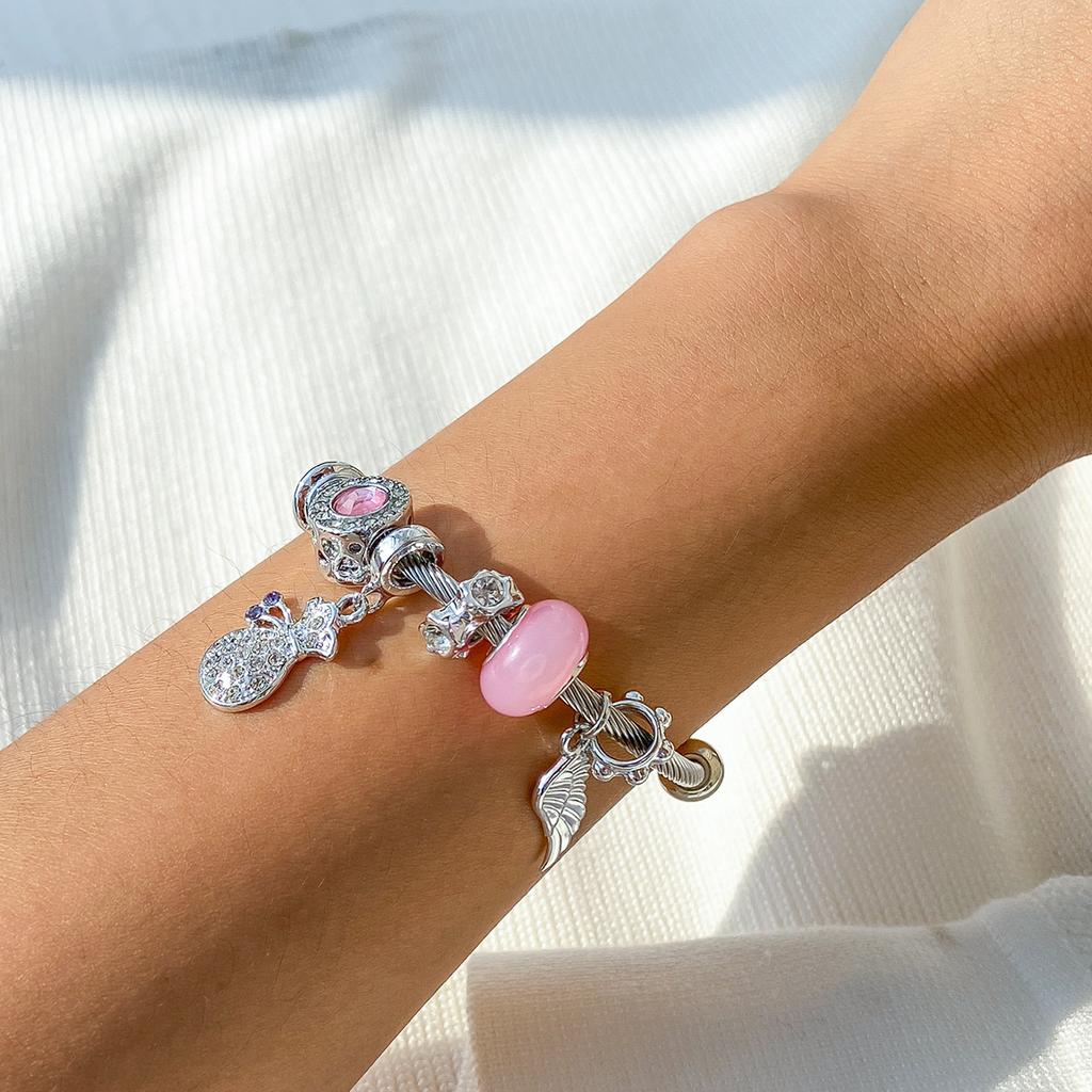 Retro Multi-Eye Luminous Stone Open Bracelet, Simple Diamond-Encrusted Lucky Bag Big Tree Jewelry