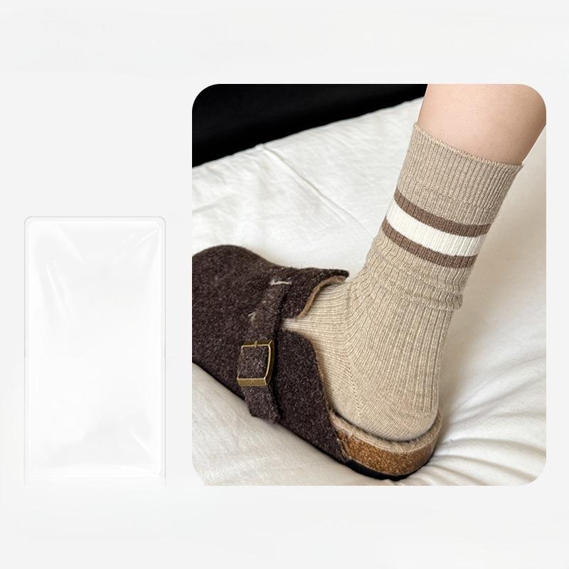 Women's Autumn and Winter Striped Color Contrast High Tube Pile Socks