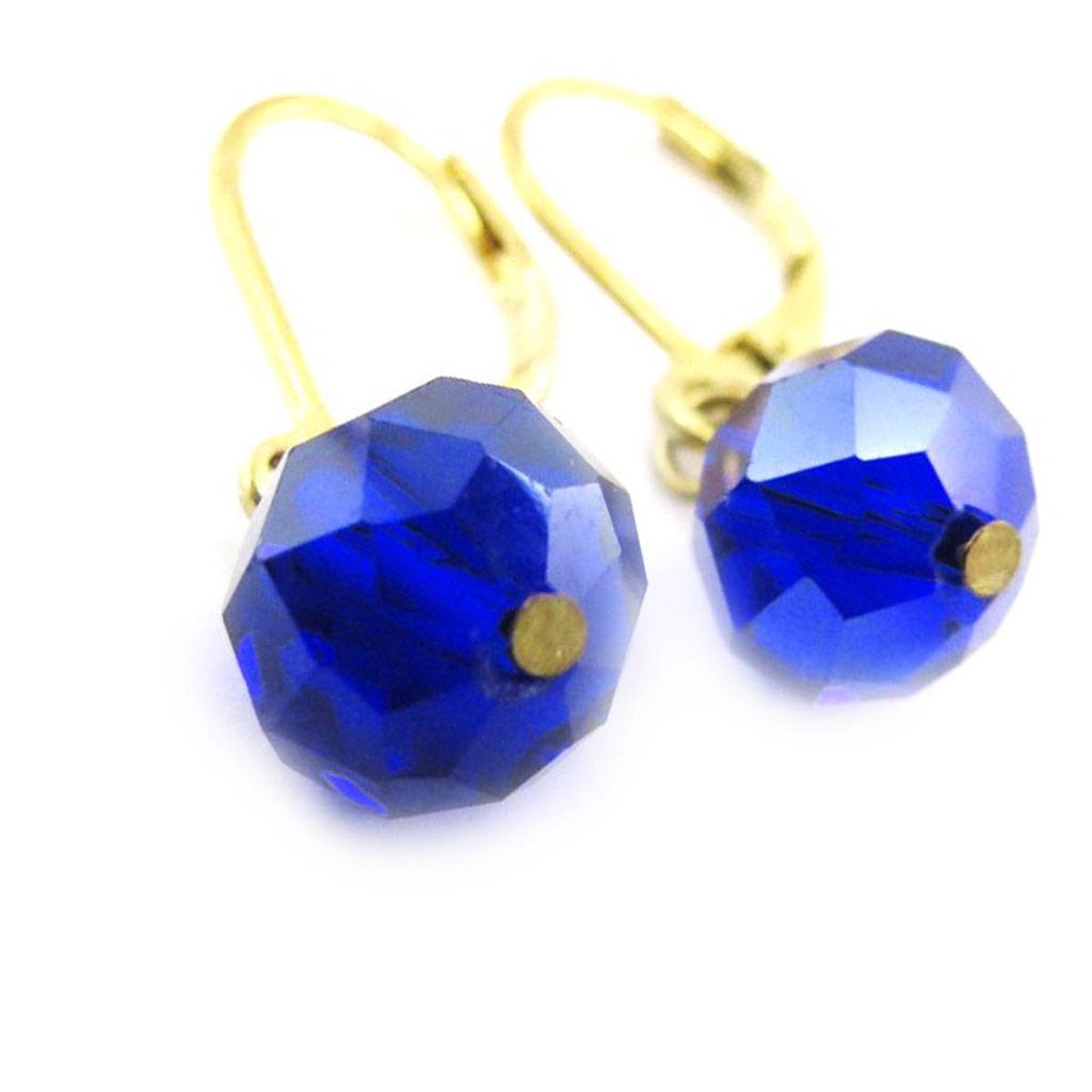 Les Trésors De Lily [J4031] - 'Mineralia' Designer-Ohrringe in Saphirblau
