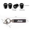 Car Tire Wheel Valve Caps Cover Suede Car Key Chain Ring Keychain For Jeep Grand Cherokee Wrangler JK Gladiator Compass Patriot