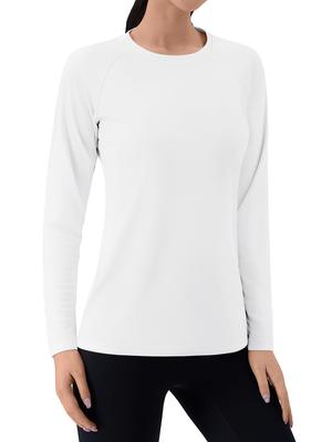 KEFITEVD Camiseta Feminina de Manga Comprida UV Verão Tamanho M, Leve, Proteção, Respirável, Respirável, Absorção de Suor, Secagem Rápida, Top, Branco,