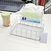 Slim Metal Storage Basket With Steel Mesh Base For Accessories And Small Items