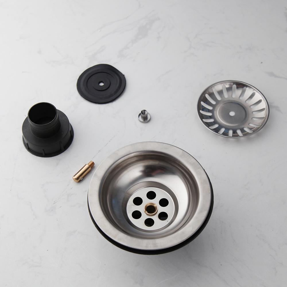 Modern 304 Stainless Steel Kitchen Sink Drain Strainer Stopper with Polished Surface Easy Clean 3-Year Warranty for Hotels