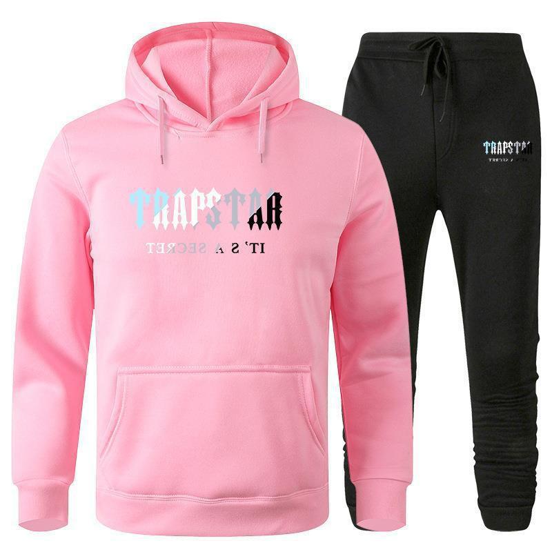 Trapstar Hoodie Set Men Women Fleece Lined Sweatshirt Tracksuit Casual Couple Sportswear