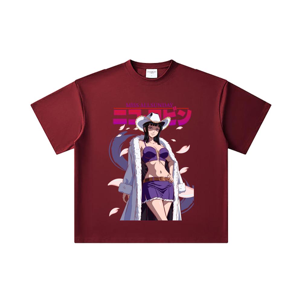 

260 GSM Double Yarn 32 Count 100% Cotton One Piece V56 Miss AllSunday Print Unisex Heavy Cotton T Shirt 2XL вина червоного кольору