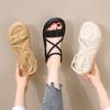 Fashion Soft Female Sandal Beach Shoes 2025 Women's Clear Heels Large Size Girls New Summer Big Outside Comfort Fashion Flat Casual Scan