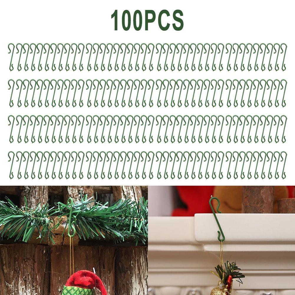 

100Pcs Christmas Bauble Ornament Hooks S-Shaped Metal Hanger for Christmas Tree