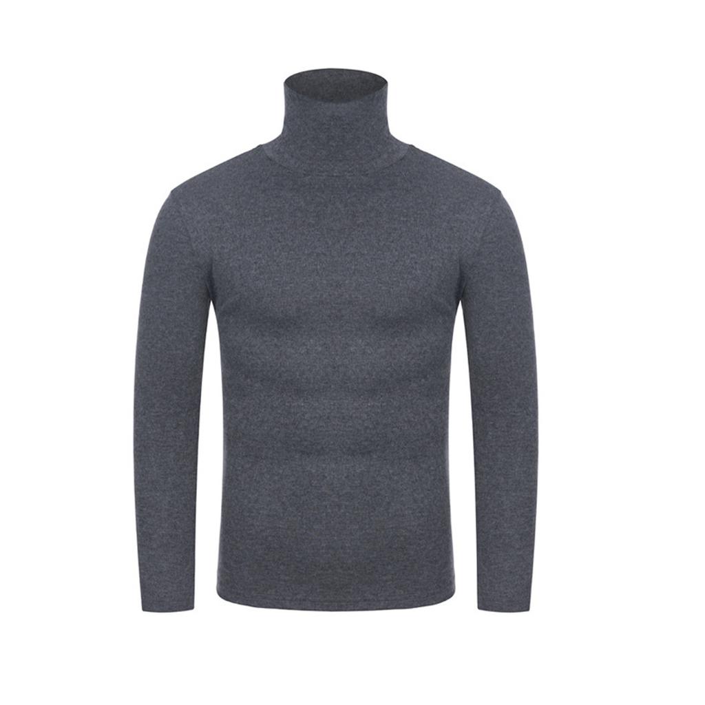Pánský rolák s dlouhým rukávem, jednobarevná, strečová halenka slim fit spodního střihu
