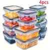 Four Sets of Multi-functional Transparent Food Storage Kits, Multi-size, Tightly Closed Lids To Keep Food Fresh and the Kitchen Clean and Orderly