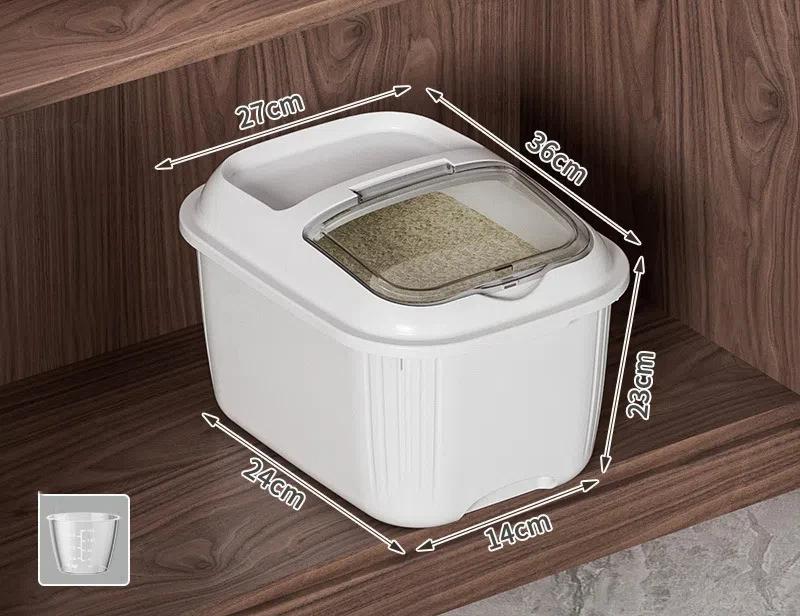 

Kitchen Container Bucket Moisture Proof Insect Proof Rice Box10KG Grain Sealed Jar Storage Pet Dog Food Box with Bullet Lid