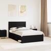 Single Bed Frame in Solid Pine Wood Black 120 x 190 cm