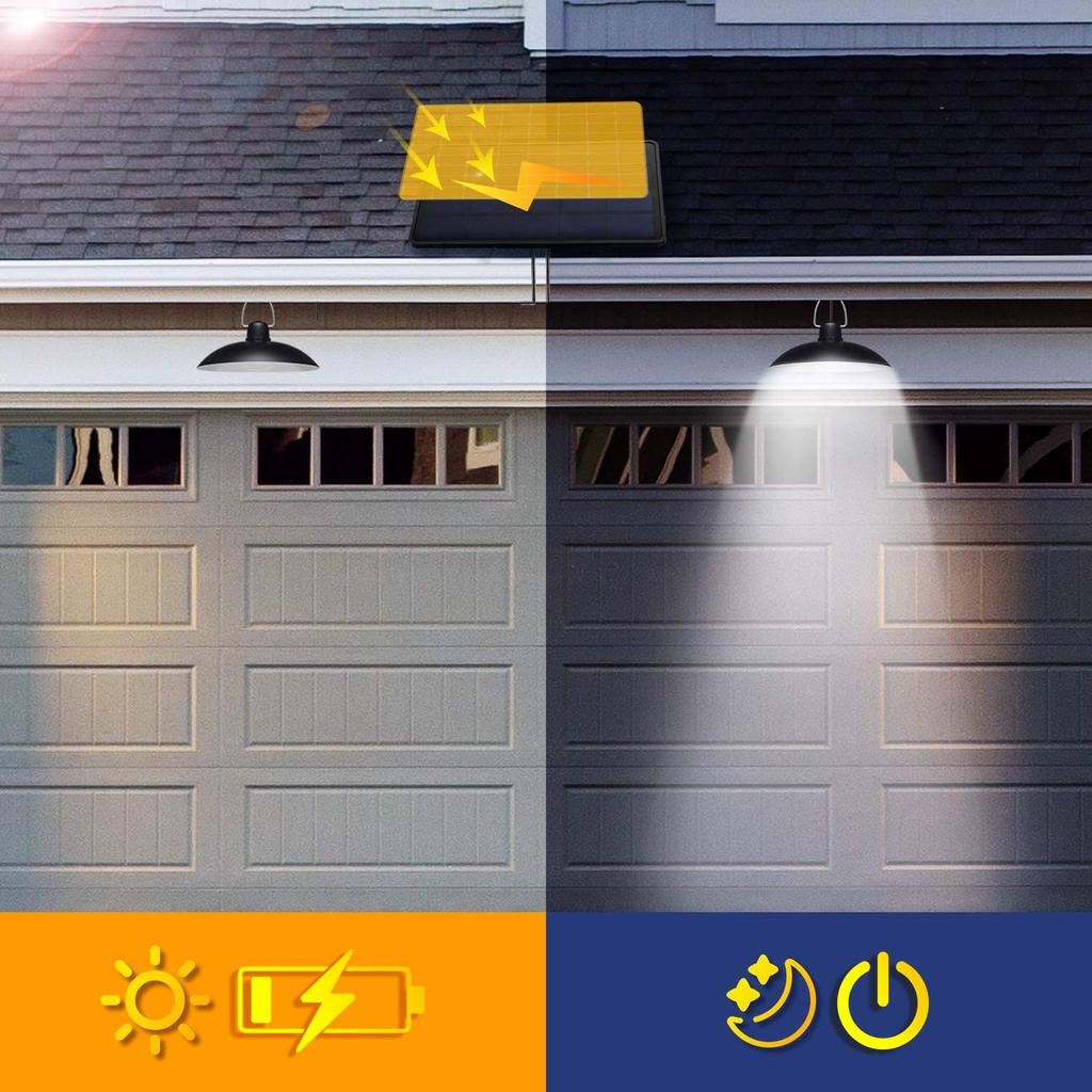 Solar Garden Ceiling Lamp LED with Twilight Sensor for the Garden, Remote Control