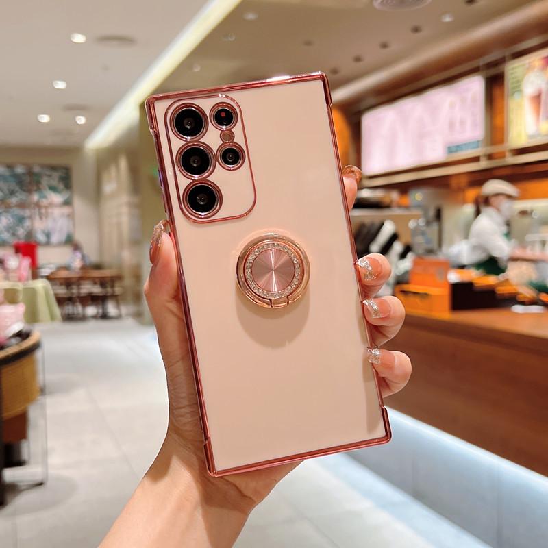 Geeignet für Samsung S25ultra Handyhülle Galvanisiertes Liebe Weiche Hülle Voll Inklusive Ringhalter Neu A54 Schutzhülle