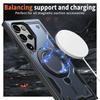 For Magsafe Magnetic 360°Rotat Metal Car Bracket Hard PC+Soft TPU Solid Color Armor Phone Case For Samsung S26 Ultra S26Plus S26