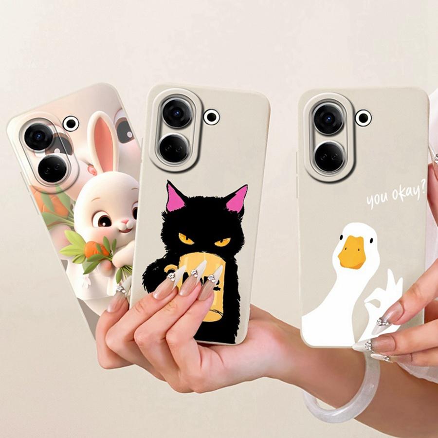 Case For Tecno Camon 20 Pro 4G Rabbit Cartoons design Liquid Simplicity Shell For Tecno Camon20 20 Premier CK9n Coques