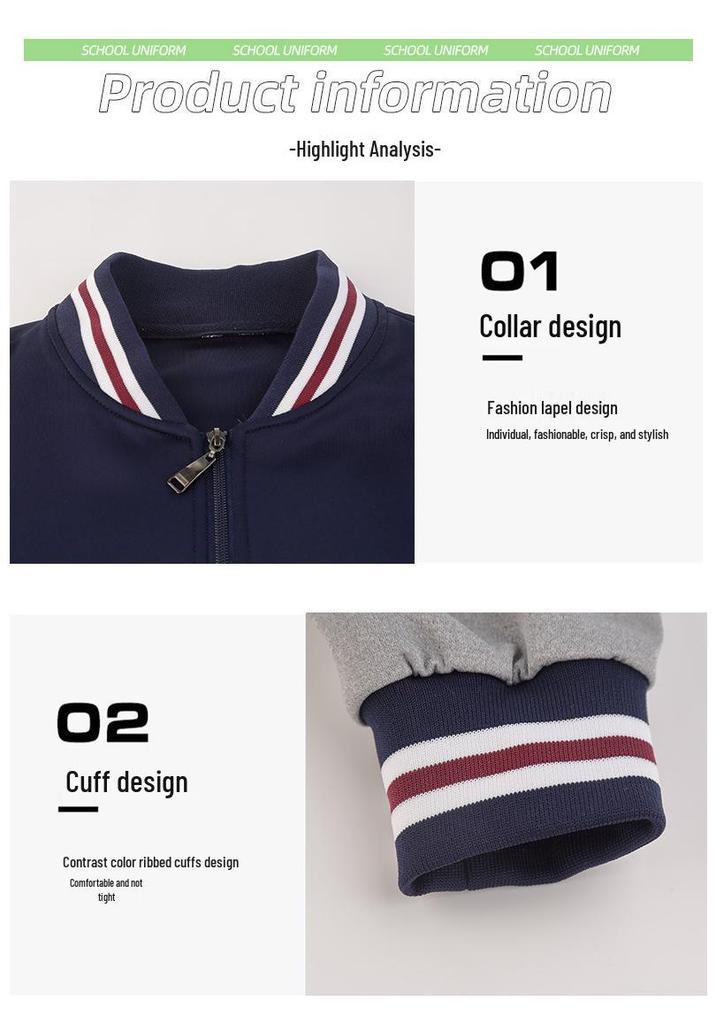 Autumn School Sportswear Set for Students: Long Sleeve Uniform for Primary, Junior High, and High School
