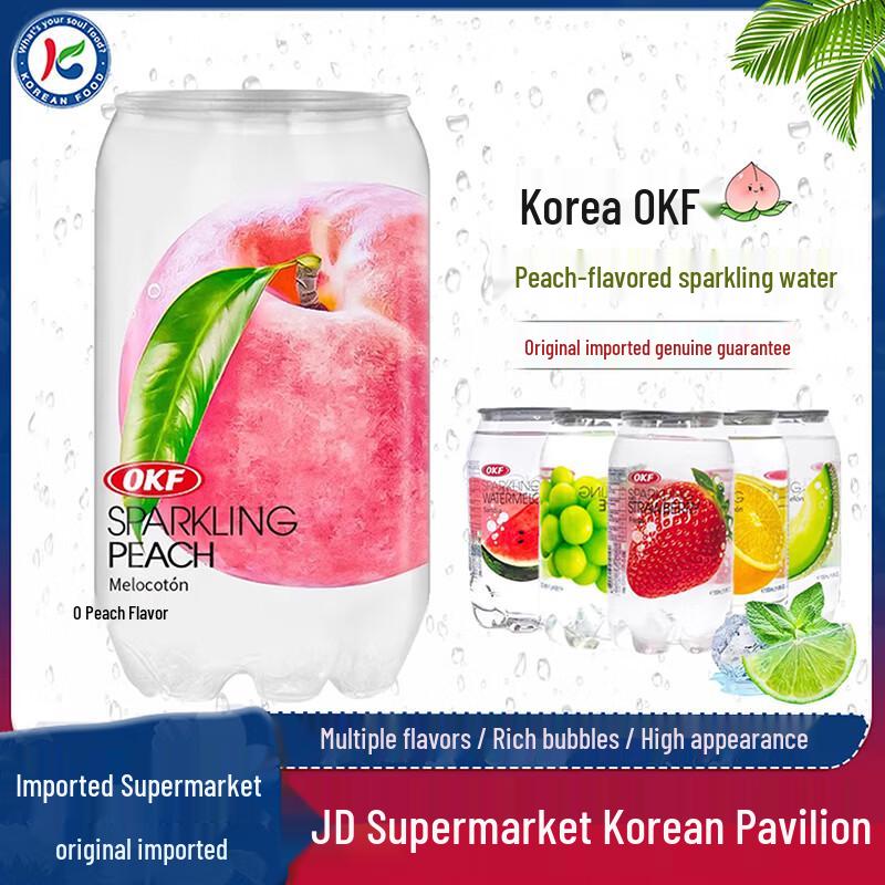 OKF Korean Imported Fruit Sparkling Water & Aloe Drink