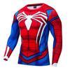 T-shirt de Compression Imprimé Spider-Man 3D Homme Marvel Manches Longues Séchage Rapide Hauts de Sport 2022