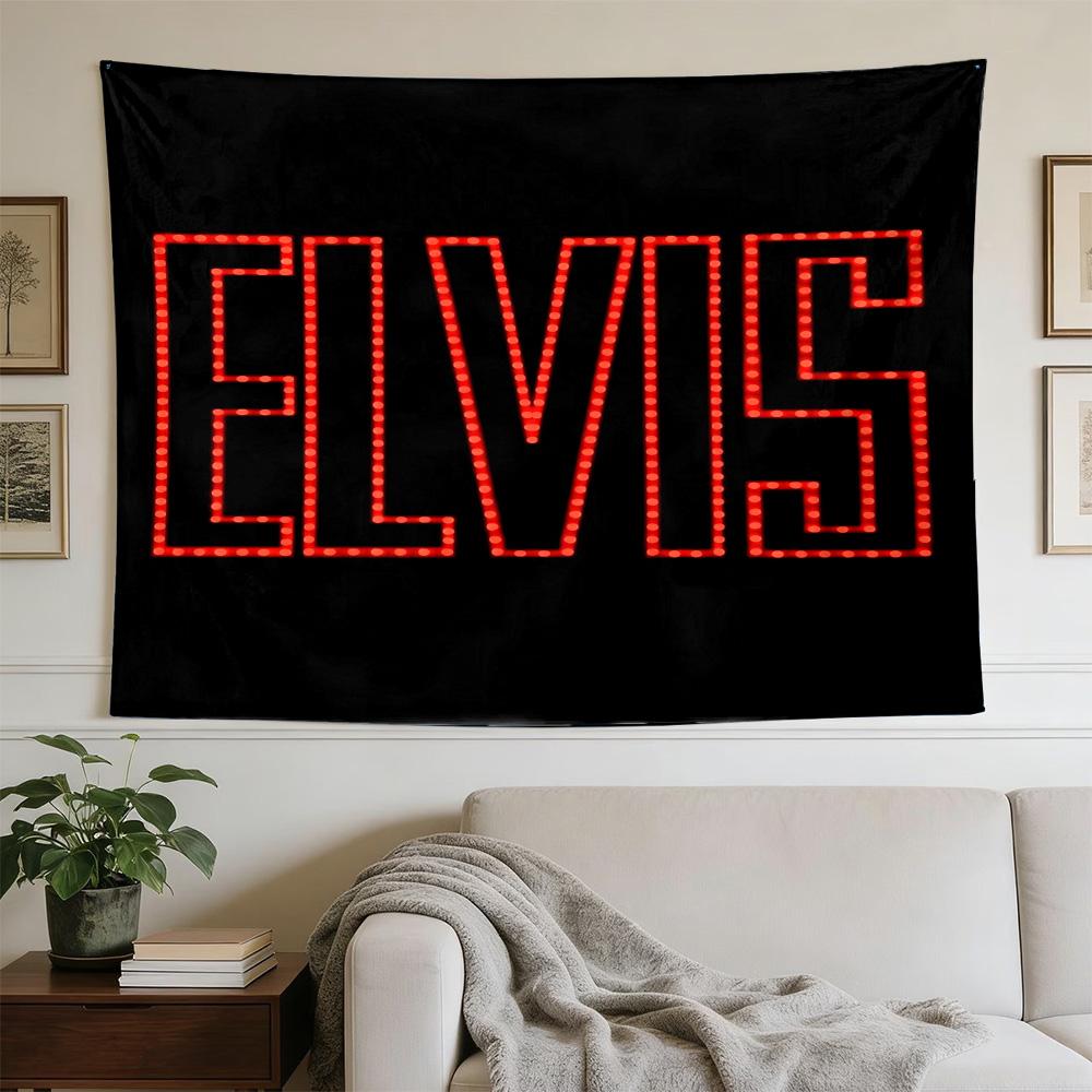 Elvis Neon Sign Versatile Wall Hanging Blanket, Home Backdrop for Wedding, Party and Video Shooting,Perfect Gift