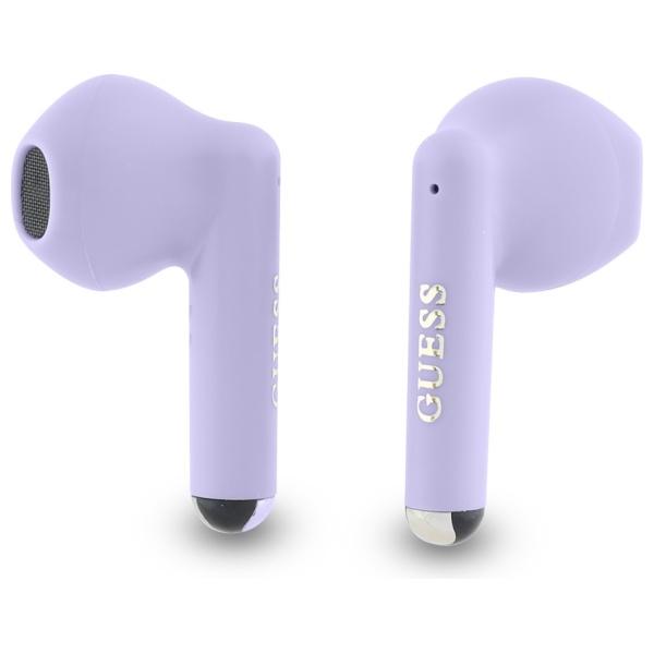 Guess Bluetooth Headphones Gutwsj14Esgu   Tws + Docking Station Purple/Purple Printed Classic Logo