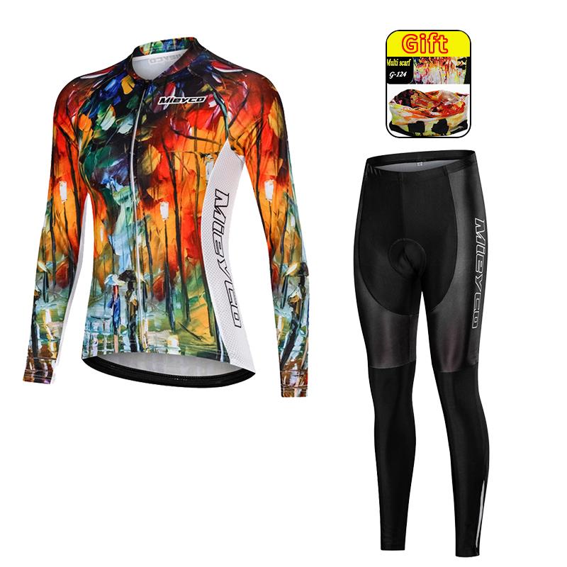 Women Cycling Jersey Pants Kits Bicicleta Clothing Long Sleeve Mtb Roupas Femininas Bicycle Equipment Ropa Deportiva Mujer