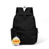 Mori Versatile Student Alphabet Schoolbag Backpack Campus Simple Solid Color Commuting Large Capacity Women's Backpack