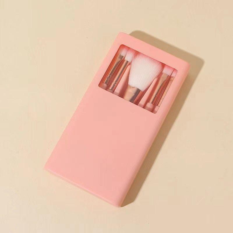 New 5-Piece Mirrored Makeup Brush Set With A Window Portable And Multifunctional Eyeshadow Makeup Tool