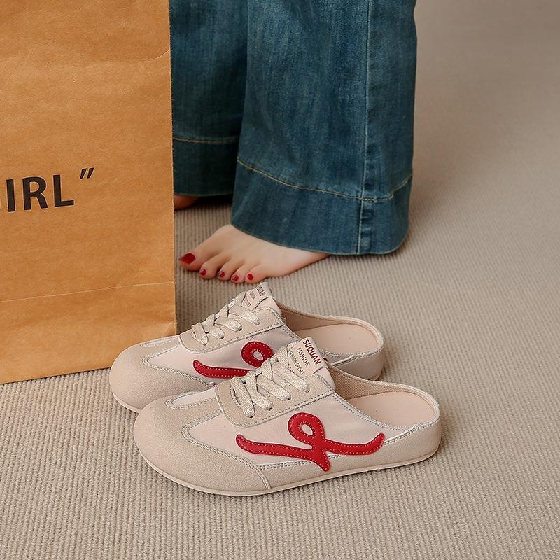 Spring New Flat Slippers Female Student Non-slip Board Shoes Casual Half Slippers