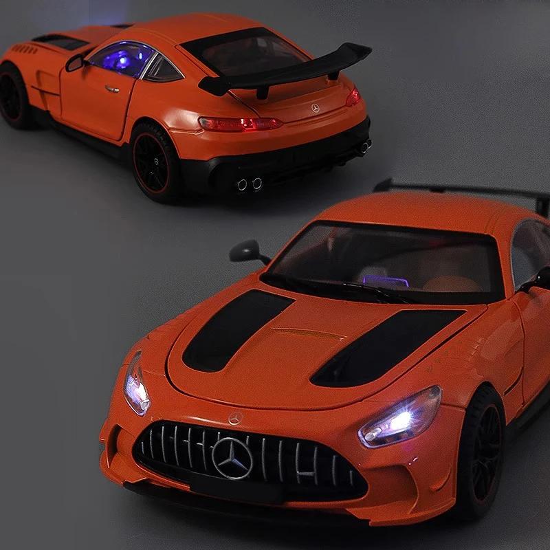 Large 1:18 Mercedes Benz GTR Miniature Alloy Car Collection Simulation Diecast Sound & Light Vehicle Toys Car For Children Gifts