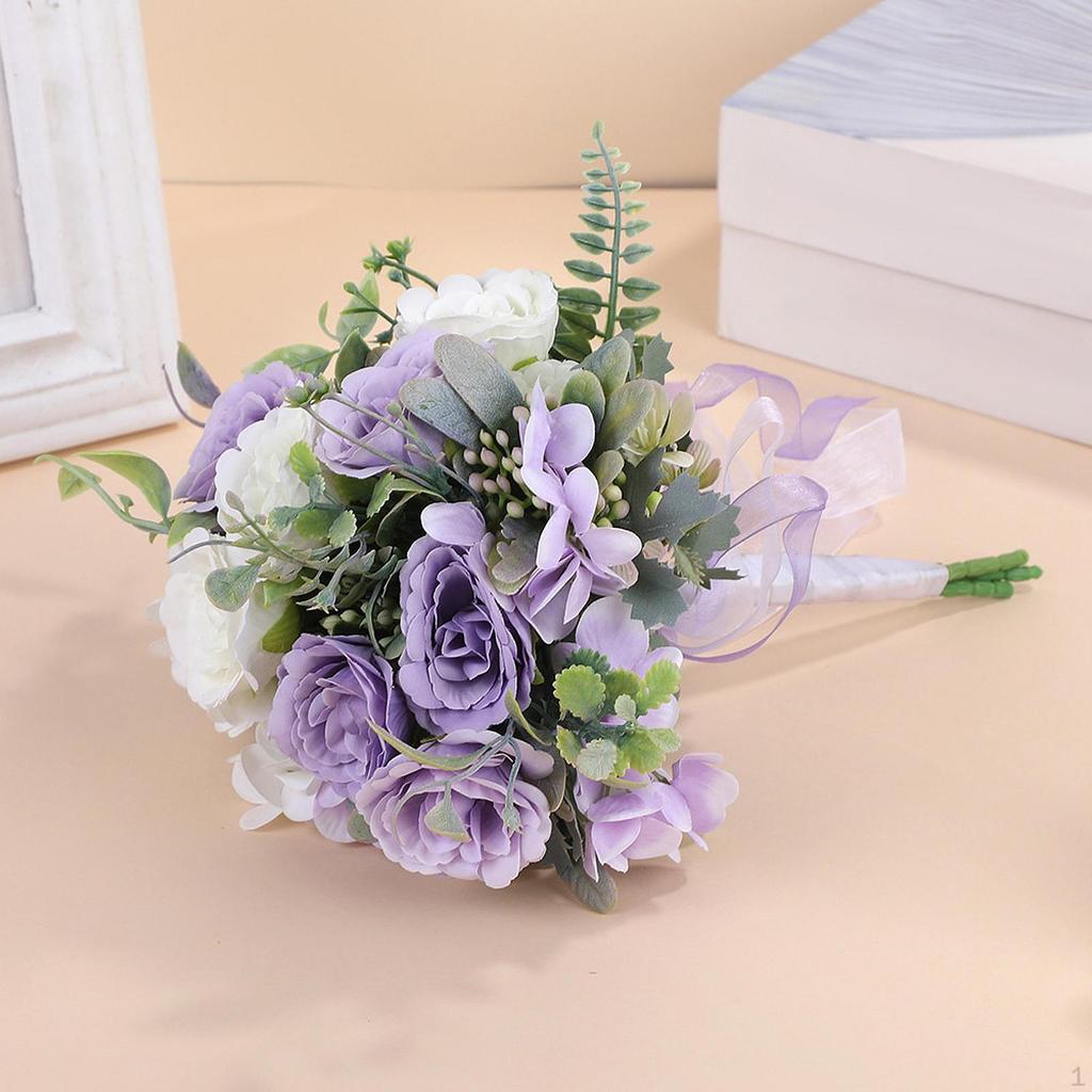 Artificial Roses Floral Decoration Hand Tied Flowers Simulated for Desktop