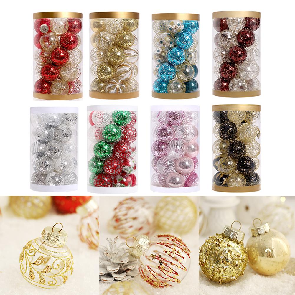25PCS Christmas Glitter Ball Ornaments Tree Decorations for Holiday Wedding