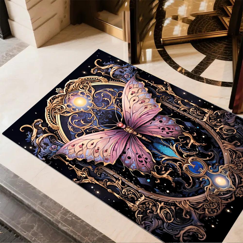1pc Home Carpet Butterfly Design Non Slip Office Decor Gift Living Room Bedroom
