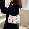 Canvas Umhängetasche Kontrastfarbe Reißverschluss Handytasche Für Damen Tägliche Nutzung