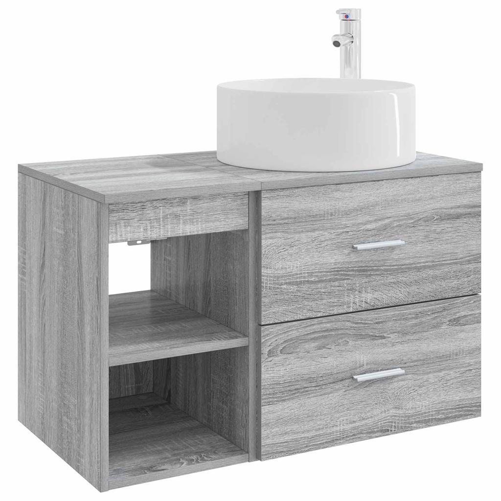 Bathroom Furniture Set 2 Pcs Grey Sonoma Particleboard