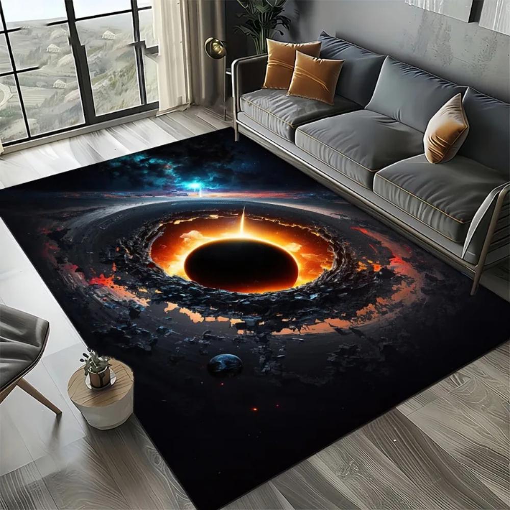 Starry Night Nebula Universe Pattern Carpet Non Slip Floor Mat for Living Room Bedroom Home Decor Large Area Rug Man's Cave