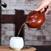 Chinese teapot Yixing Purple Clay Teapot  Fully Handmade Dahongpao Pasted Flower Chayote Pot Kung Fu Tea Set Teapot 320ml