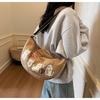 Canvas Bag Women's Large Capacity 2025 New Spring and Summer Casual Shoulder Messenger Bag Cute Dumpling Bag