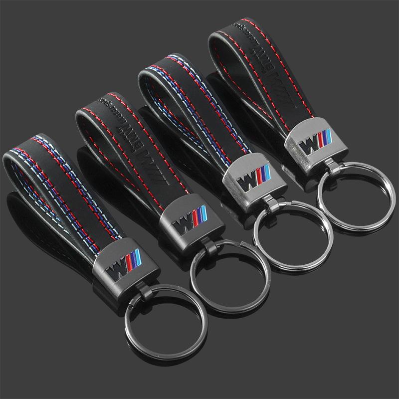 Car Emblem Key Fobs Keyring Leather Keychain Decoration For Bmw M Performance G30 G32 Auto Interior Modification Car Accessories knpc33