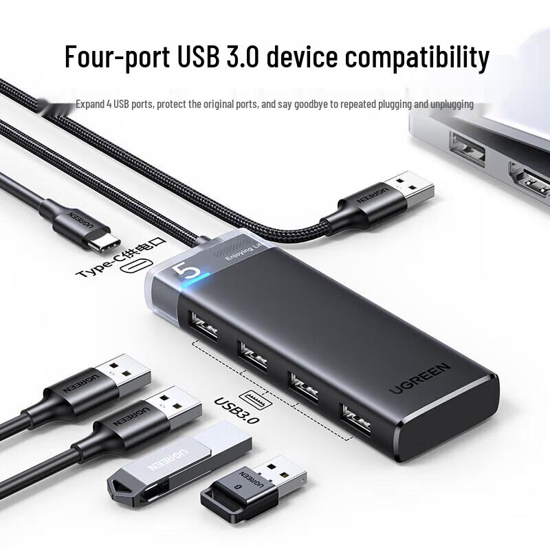 Ugreen USB 3.0 4-Port Data Hub with Type-C Power