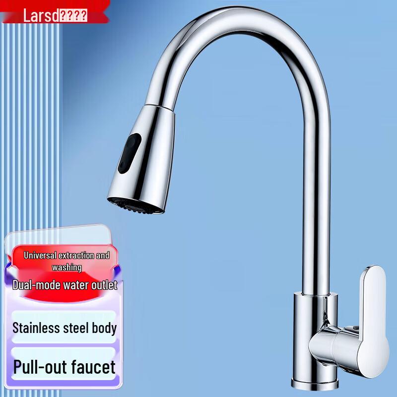 Larsd Stainless Steel Pull-Out Kitchen Faucet