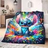 Stitch Flannel Blanket Print Cartoon for Sofas Beds Bedrooms Chairs Travel Picnics Home Decor Available