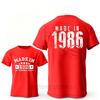 T-shirts Rétro pour Homme pour le 40ème Anniversaire: Fabriqué en 1986 Toutes les pièces d'origine Avant et 40 Édition Limitée Graphique Arrière T-shirts à Manches Courtes