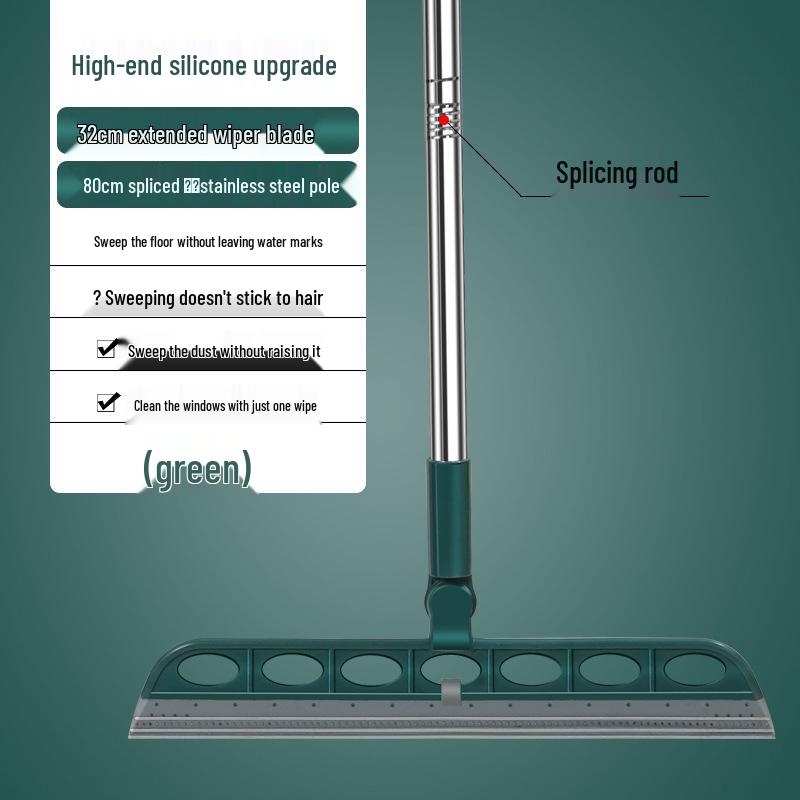 

Silicone Magic Broom & Non-Stick Floor Squeegee Mop темно-зелений колір