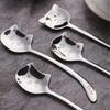 Cat Face Coffee Spoon, 304 Stainless Steel Cute Hanging Spoon with Curved Tail, Long Handle, Stirring Spoon for Mug Cup, Coffee Milk Tea Dessert Gift