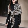Elegant Knit Scarf Sweater: Women's Korean Style Warm Triangle Shawl for Autumn/Winter