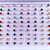 10 Pairs of Colored Crystal Zirconia Rings Alloy Rings for Ladies Party Rings