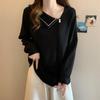 2025 Autumn Plus Size Women's V-Neck Knitted Long Sleeve Sweater