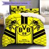 Borussia Dortmund Pattern Bedding Quilt Set  Home Decoration  Gift (1 * Duvet Cover + 2 * Pillowcase  Without Core)