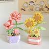 Lego-Compatible Micro Bricks Succulent Plant & Rose Bouquet Bonsai Girls' Assembly Toy Gift
